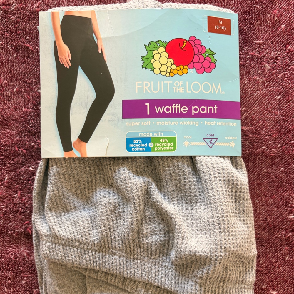 Fruit of the Loom Light Gray Waffle Pants Thermals